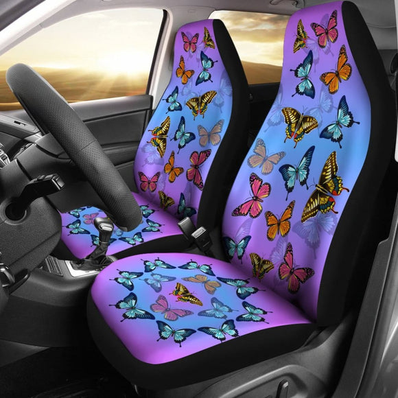Colorful Butterflies Car Seat 184610 - YourCarButBetter