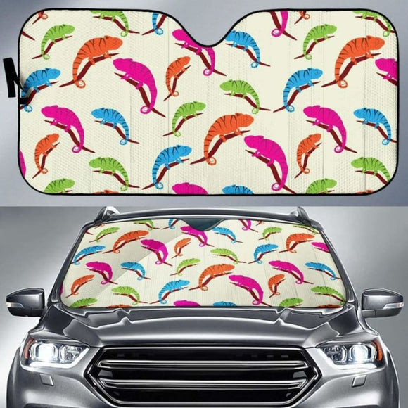 Colorful Chameleon Lizard Pattern Car Auto Sun Shades 182102 - YourCarButBetter