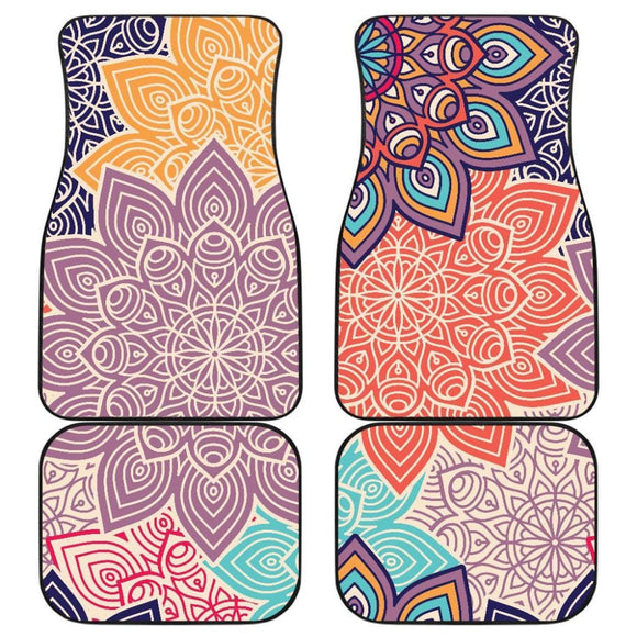 Colorful Floral Mandalas Car Floor Mats 093223 - YourCarButBetter