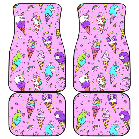 Colorful Funny Cute Ice Cream Car Floor Mats 211703 - YourCarButBetter