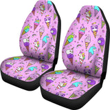 Colorful Funny Cute Ice Cream Car Seat Covers 211703 - YourCarButBetter