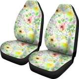 Colorful Green Watercolor Floral Car Seat Covers 174510 - YourCarButBetter