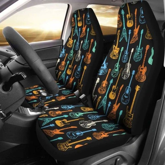 Colorful Guitars Pattern Car Seat Covers 221205 - YourCarButBetter