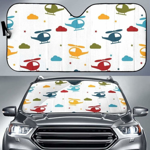 Colorful Helicopter Pattern Car Auto Sun Shades 460402 - YourCarButBetter