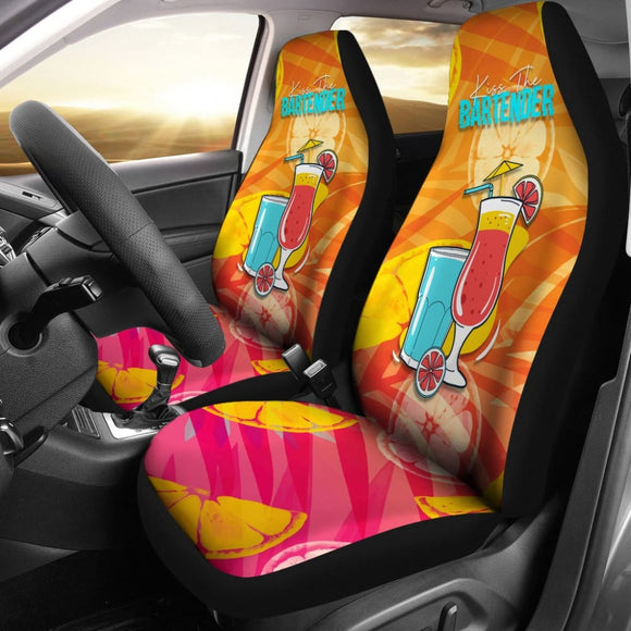 Colorful Kiss The Bartender Car Seat Covers 211601 - YourCarButBetter
