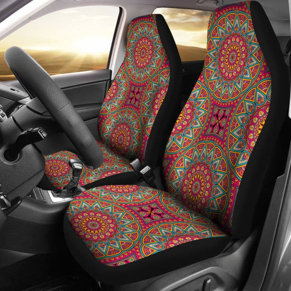 Colorful Mandala Star Custom Car Accessories Car Seat Covers 211706 - YourCarButBetter
