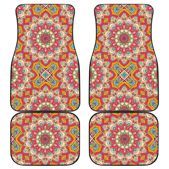 Colorful Mandala Star Print Car Floor Mats 211706 - YourCarButBetter