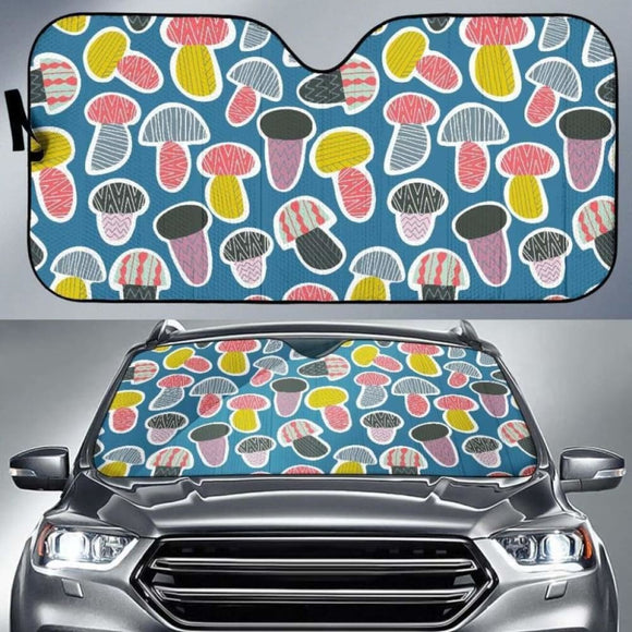 Colorful Mushroom Design Pattern Car Auto Sun Shades 182102 - YourCarButBetter