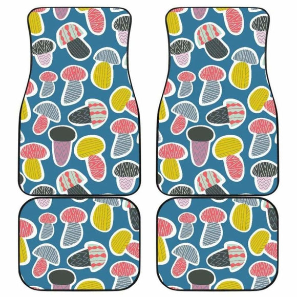 Colorful Mushroom Design Pattern Front And Back Car Mats 174914 - YourCarButBetter