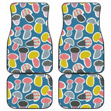 Colorful Mushroom Design Pattern Front And Back Car Mats 174914 - YourCarButBetter