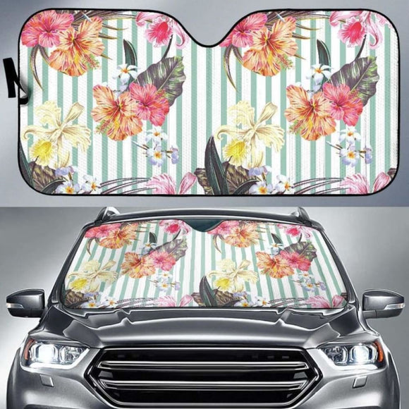 Colorful Orchid Flower Pattern Car Auto Sun Shades 182102 - YourCarButBetter