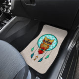 Colorful Owl And Dreamcatcher Stained Glass Effect Print Car Floor Mats 210301 - YourCarButBetter