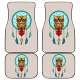 Colorful Owl And Dreamcatcher Stained Glass Effect Print Car Floor Mats 210301 - YourCarButBetter
