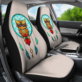 Colorful Owl And Dreamcatcher Stained Glass Effect Print Car Seat Covers 210301 - YourCarButBetter