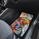 Colorful Painting Pitbull Car Floor Mats 211604 - YourCarButBetter