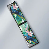 Colorful Parrot Exotic Flower Leaves Car Auto Sun Shades 182102 - YourCarButBetter