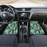 Colorful Parrot Exotic Flower Leaves Front And Back Car Mats 174914 - YourCarButBetter