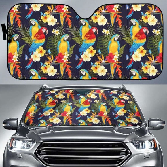 Colorful Parrot Flower Pattern Car Auto Sun Shades 460402 - YourCarButBetter