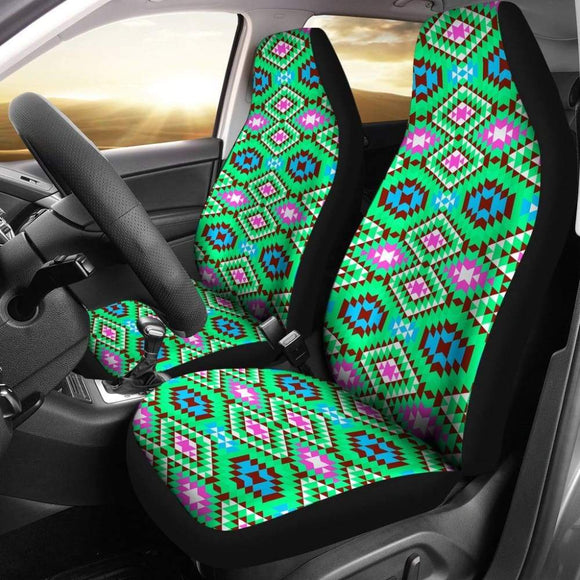 Colorful Pastel Teal And Pink Aztec Design Car Seat Covers 174510 - YourCarButBetter