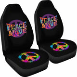 Colorful Peace & Love Car Seat Covers 221205 - YourCarButBetter