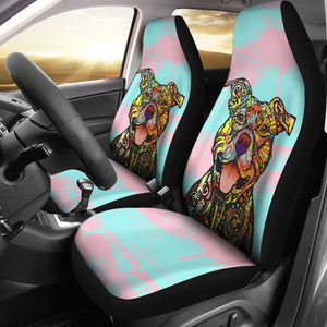 Colorful Pitbull Amazing Gift Ideas For Pitbull Lovers Car Seat Covers 211604 - YourCarButBetter