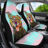 Colorful Pitbull Amazing Gift Ideas For Pitbull Lovers Car Seat Covers 211604 - YourCarButBetter