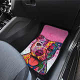 Colorful Pitbull Car Floor Mat for Lovers of Pitbulls 211202 - YourCarButBetter