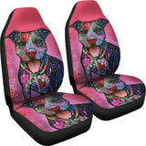 Colorful Pitbull Custom Car Accessories Car Seat Covers 211301 - YourCarButBetter