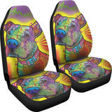 Colorful Pitbull Cute Pitbulls Dog Lover Car Seat Covers 211301 - YourCarButBetter