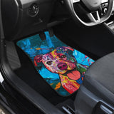 Colorful Pitbull Love a Bull Car Floor Mats 211604 - YourCarButBetter