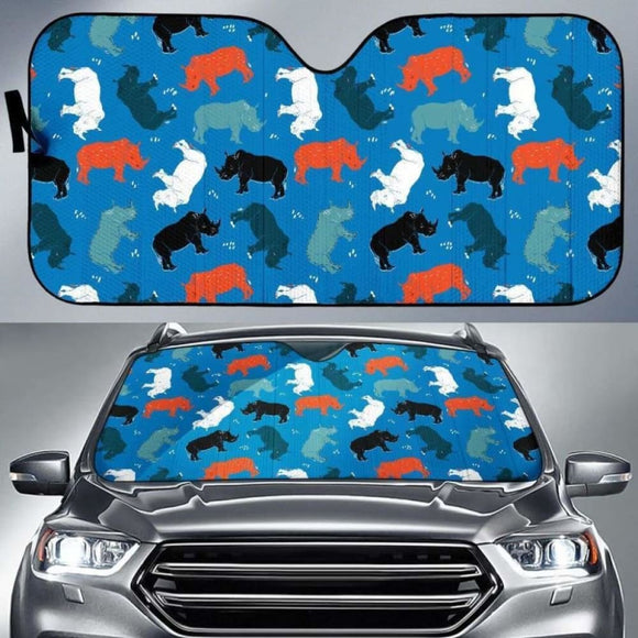 Colorful Rhino Pattern Car Auto Sun Shades 460402 - YourCarButBetter