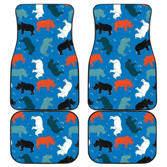 Colorful Rhino Pattern Front And Back Car Mats 163730 - YourCarButBetter