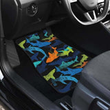 Colorful Shark Front And Back Car Mats 102802 - YourCarButBetter