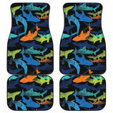 Colorful Shark Front And Back Car Mats 102802 - YourCarButBetter