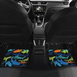 Colorful Shark Front And Back Car Mats 102802 - YourCarButBetter