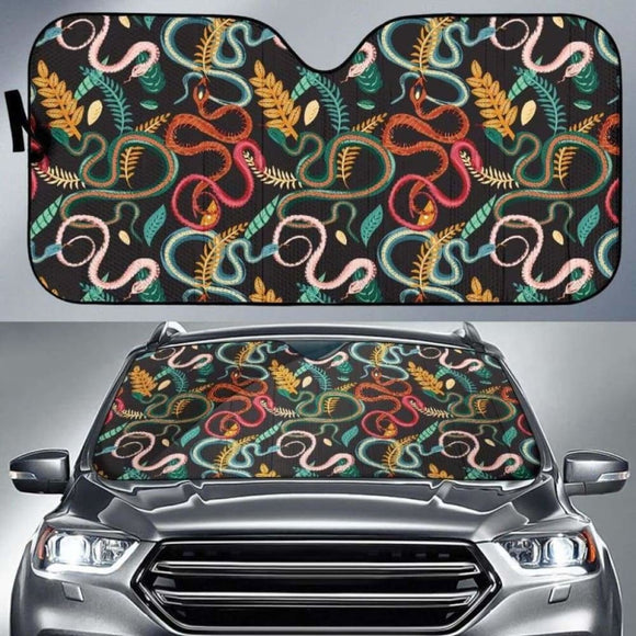 Colorful Snake Plant Pattern Car Auto Sun Shades 104020 - YourCarButBetter