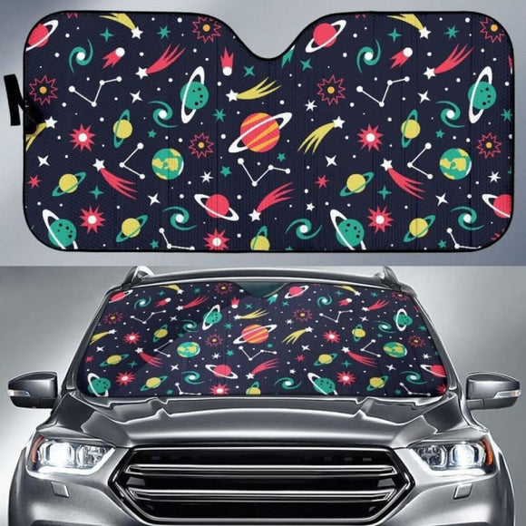 Colorful Space Pattern Planet Star Car Auto Sun Shades 182102 - YourCarButBetter