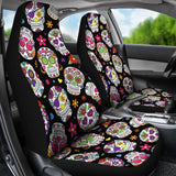 Colorful Sugar Skull Car Seat Covers 101819 - YourCarButBetter