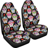 Colorful Sugar Skull Iii Car Seat Covers 101819 - YourCarButBetter