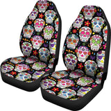 Colorful Sugar Skull Iii Car Seat Covers 101819 - YourCarButBetter
