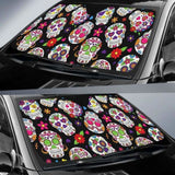 Colorful Sugar Skulls Car Sun Shades 172609 - YourCarButBetter