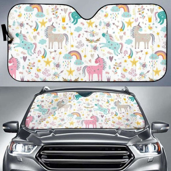 Colorful Unicorn Pattern Car Auto Sun Shades 172609 - YourCarButBetter