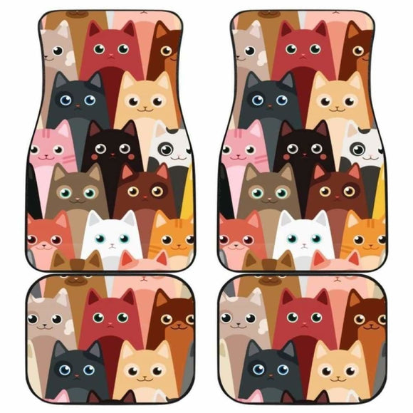 Colorfull Cats Funny Painting Car Floor Mats 112428 - YourCarButBetter