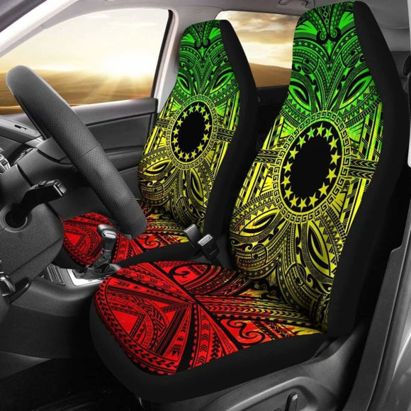 Cook Islands Car Seat Cover - Cook Islands Coat Of Arms Polynesian Reggae Style 105905 - YourCarButBetter