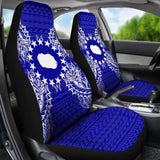Cook Islands Car Seat Cover - Cook Islands Flag Map Blue - 105905 - YourCarButBetter