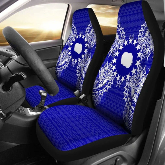 Cook Islands Car Seat Cover - Cook Islands Flag Map Blue - 105905 - YourCarButBetter