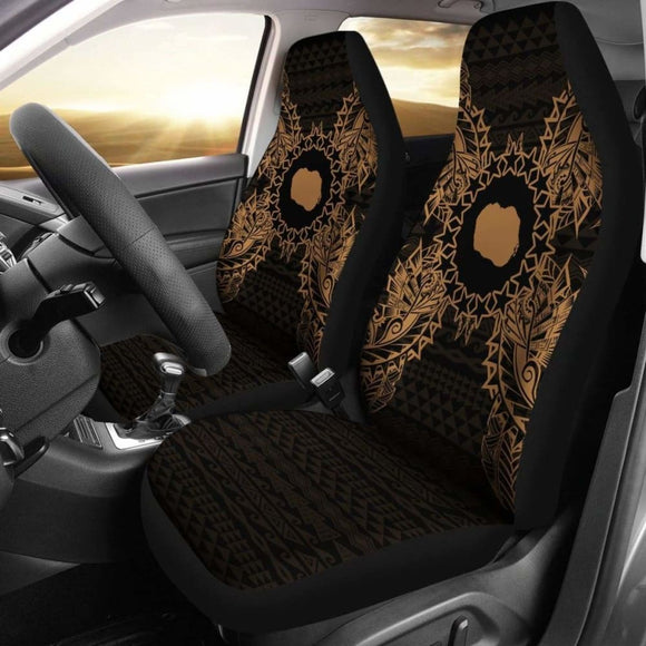 Cook Islands Car Seat Cover - Cook Islands Flag Map Gold - 105905 - YourCarButBetter