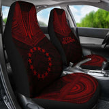 Cook Islands Car Seat Cover - Cook Islands Flag Polynesian Chief Tattoo Red Version - 10 174914 - YourCarButBetter
