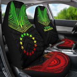 Cook Islands Car Seat Cover - Cook Islands Flag Polynesian Chief Tattoo Reggae Version - 10 174914 - YourCarButBetter