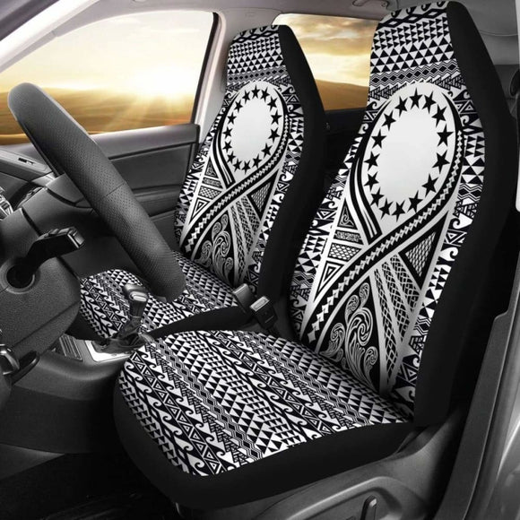 Cook Islands Car Seat Cover - Cook Islands Flag Polynesian Tattoo Black - 9 174914 - YourCarButBetter